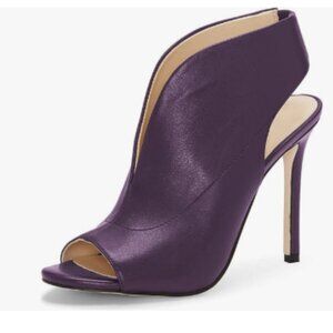 YDN Purple Slingback Peep Toe Stiletto High Heel Sandals Ankle Boots Cutout Shoe